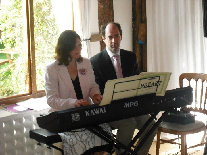 Sue and Andrew Bolt on their Kawai Piano